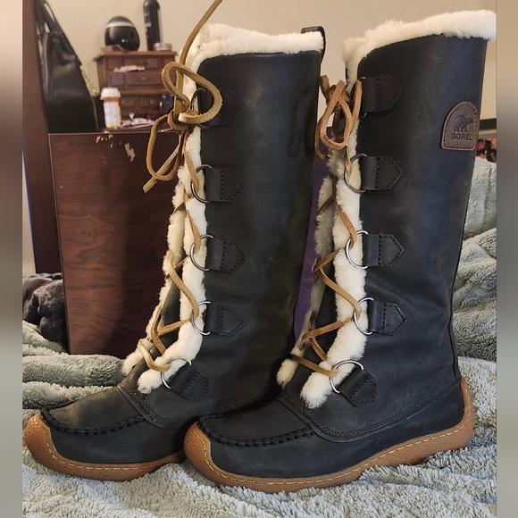 Sorel Chugalug Black Boots SZ 7.5 - Picture 3 of 9